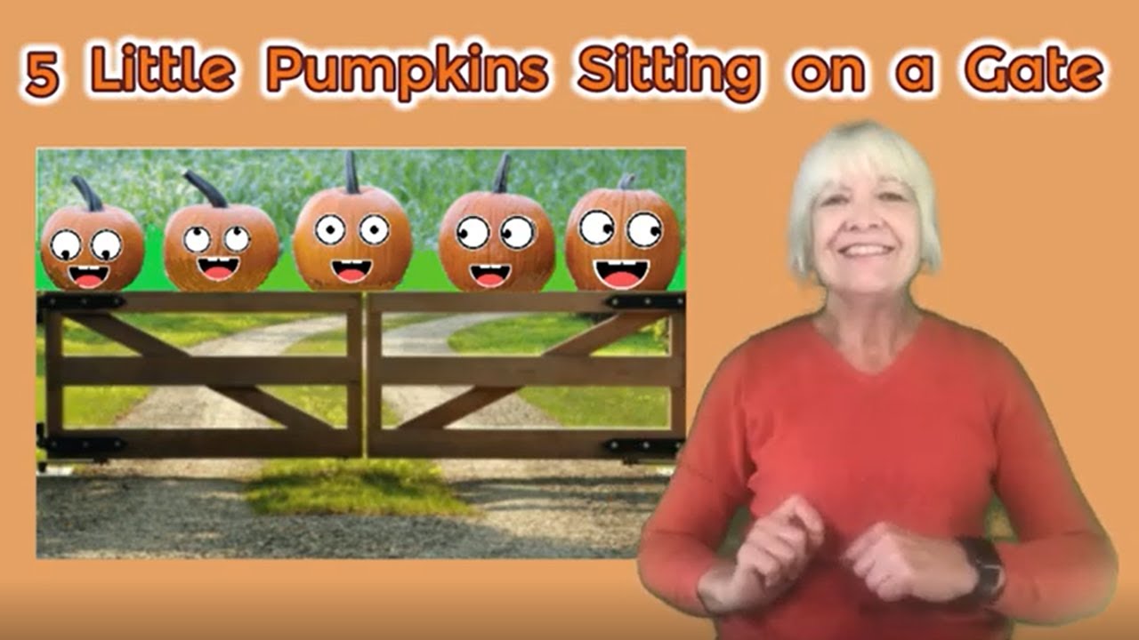 Five Little Pumpkins Sitting on a Gate with Ms. Virginia - YouTube