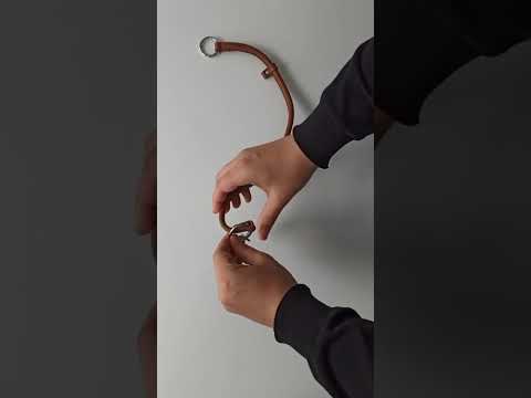 Нашийник-зашморг ривковий для собак шкіряний WAUDOG Soft з QR паспортом, круглий, Д 10 мм, Дов 50 см коричневий, видео 1