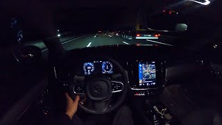 2021 Volvo V90 Recharge T6 Awd 25387 Ps Night Pov Top Speed Autobahn Aschaffenburg 60 Fps