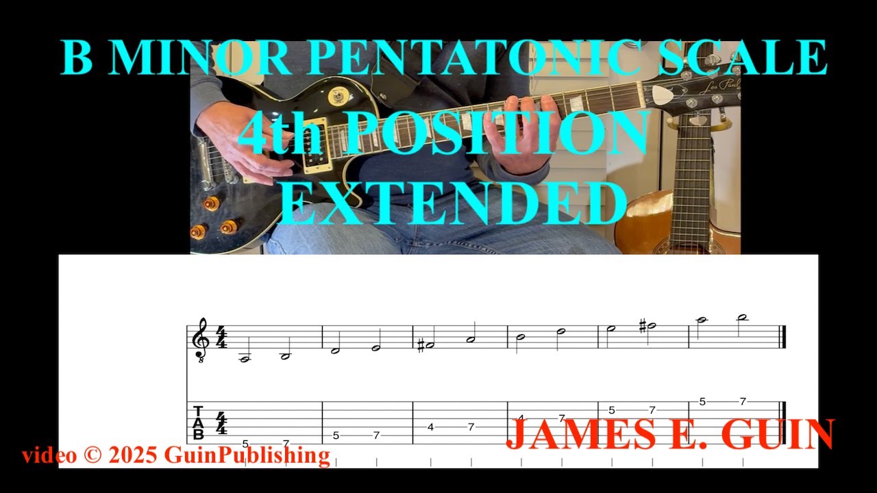 B MINOR PENTATONIC SCALE 4TH POSITION EXTENDED