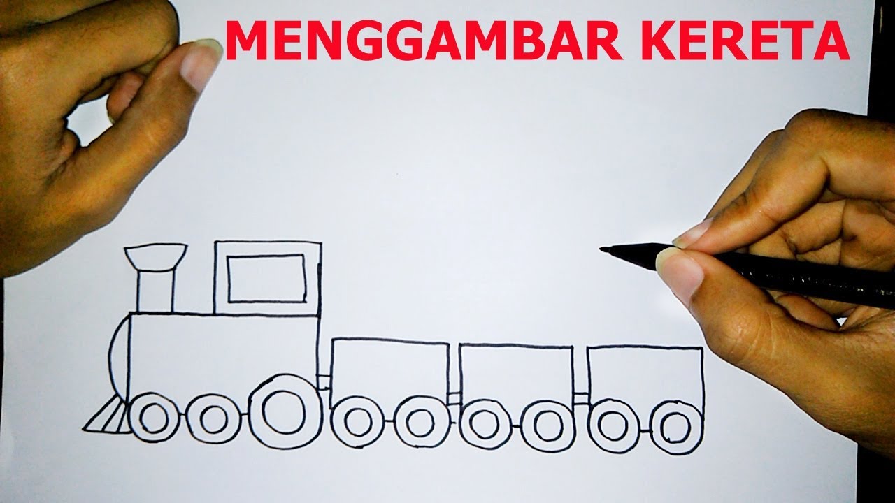 Cara Mudah Menggambar Kereta Api Untuk Anak How To Draw A Train Easily For Kids YouTube