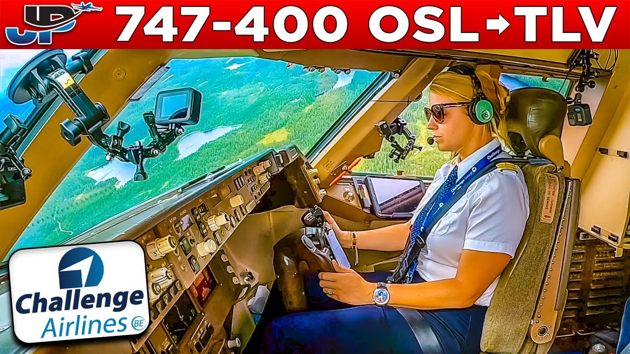 Challenge Boeing 747-400 Cockpit Oslo🇳🇴 to Tel Aviv🇮🇱