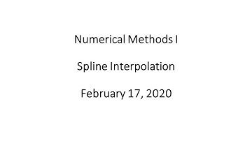 Numerical Methods I - Spline Interpolation