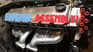 Pt. 27 BMW E30 How I assembled engine accessories m20b25 exhaust manifold, starter, alternator, etc.