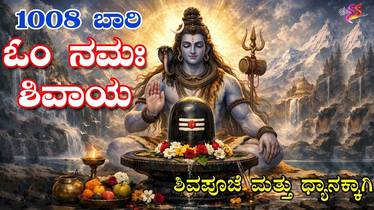 ಓಂ ನಮಃ ಶಿವಾಯ – 1008 ಬಾರಿ – ಶಿವಪೂಜೆ ಮತ್ತು ಧ್ಯಾನಕ್ಕಾಗಿ | Om Namaha Shivaya | Shiva panchakshari mantra