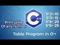 Multiplication Table program | User input program | Table program | C++ basic programs