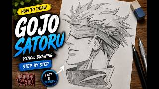 Gojo Satoru Drawing Tutorial | Anime Pencil Art