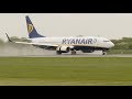 Insane power  boeing 737 ryanair landing with impressive reverse thrust