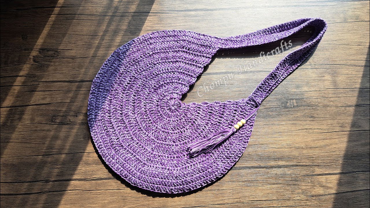 Очень простая круглую сумочку, связанную крючком | Пошаговый мастер-класс по вязанию круглой сумо...