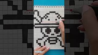 Te Reto a Dibujar el Símbolo de One Piece en Pixel Art ☠️ #shorts - PIXELADOS