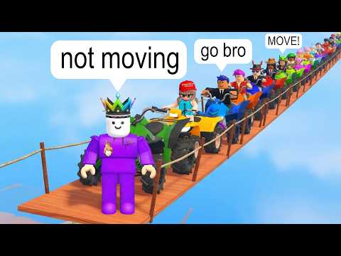 I Drive a Quad Bike on Roblox BUT Block the Entire Road