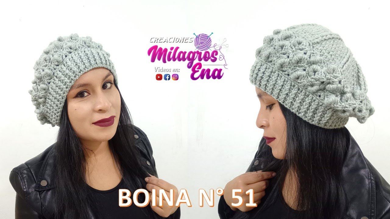 Como tejer la Boina N° 51 a crochet en punto abanicos con rococo paso a  paso para niñas y damas
