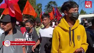 Shillong: Large number of protestors carry out protests violating Section 144 screenshot 4