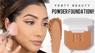 FENTY BEAUTY POWDER FOUNDATION FIRST IMPRESSIONS | AnchalMUA