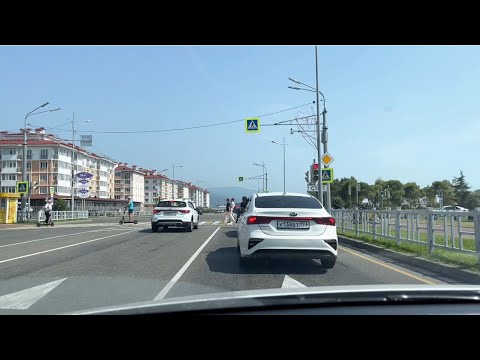 Driving from Central Sochi to Adler, Russia