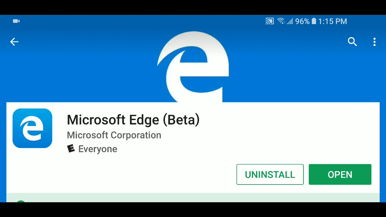 Microsoft edge is a great browser for android youtube