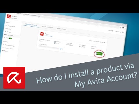 How do I install a product via My Avira Account?