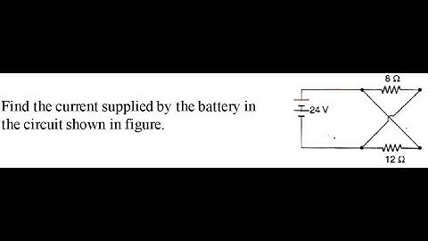 Find the current supplied by the battery in the circuit shown in figure.