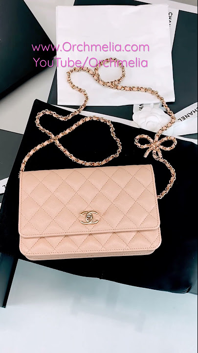 Chanel] Wallet on Chain WOC Black Caviar GHW Gold Hardware (04