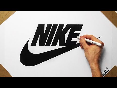 How To Draw Nike Logo On White Paper With Black Marker - YouTube