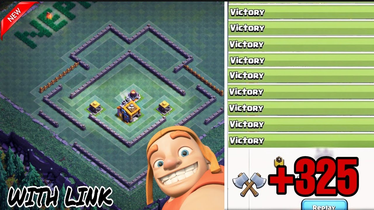 BH9 BEST BASE 2019 WITH BASE LINK & REPLAYS | BH9 5000+ TROPHY BASE - Clash with kvn