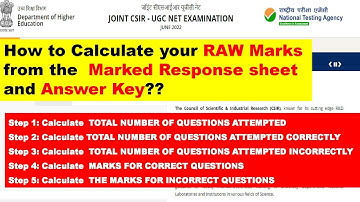 How to calculate your RAW MARKS for Joint CSIR UGC NET JUNE 2022(SEP 2022)exam from Answer Key!!