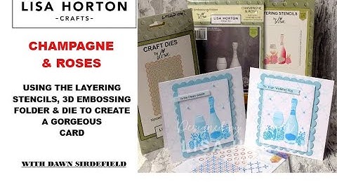 DAWN USES THE CHAMPAGNE & ROSES SET TO CREATE A BEAUTIFUL WEDDING CARD WITH JUST ONE COLOUR INK PAD