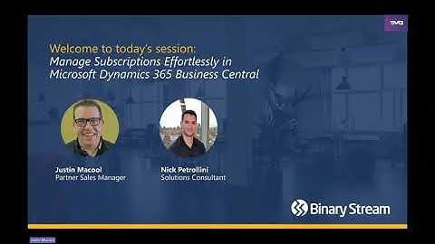 Business Central Subscription Management Demo & Webinar from Binary Stream | TMG Cool Tools #d365bc