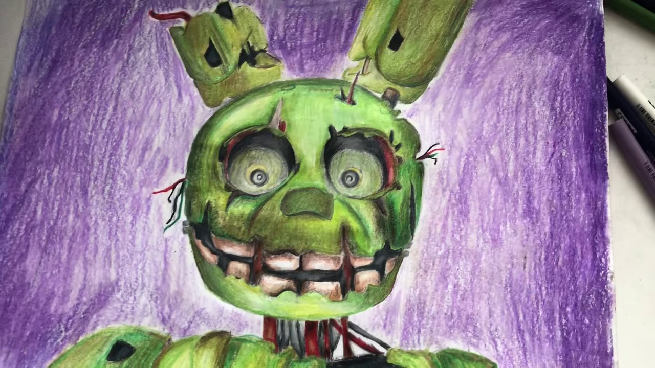 First Video Fnaf 3 Springtrap Drawing Youtube