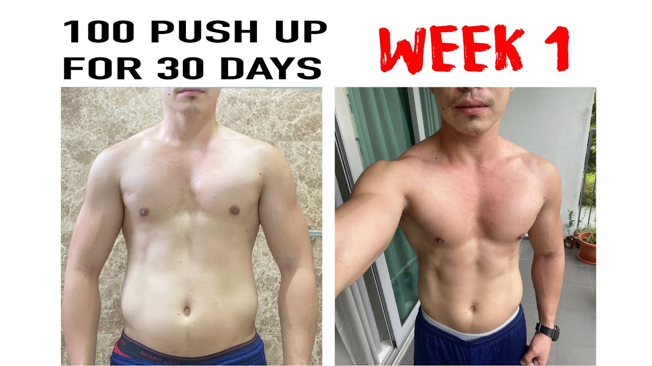 100 Push ups a Day Challenge for 30 Days |Week 1| TRANSFORMATION - YouTube