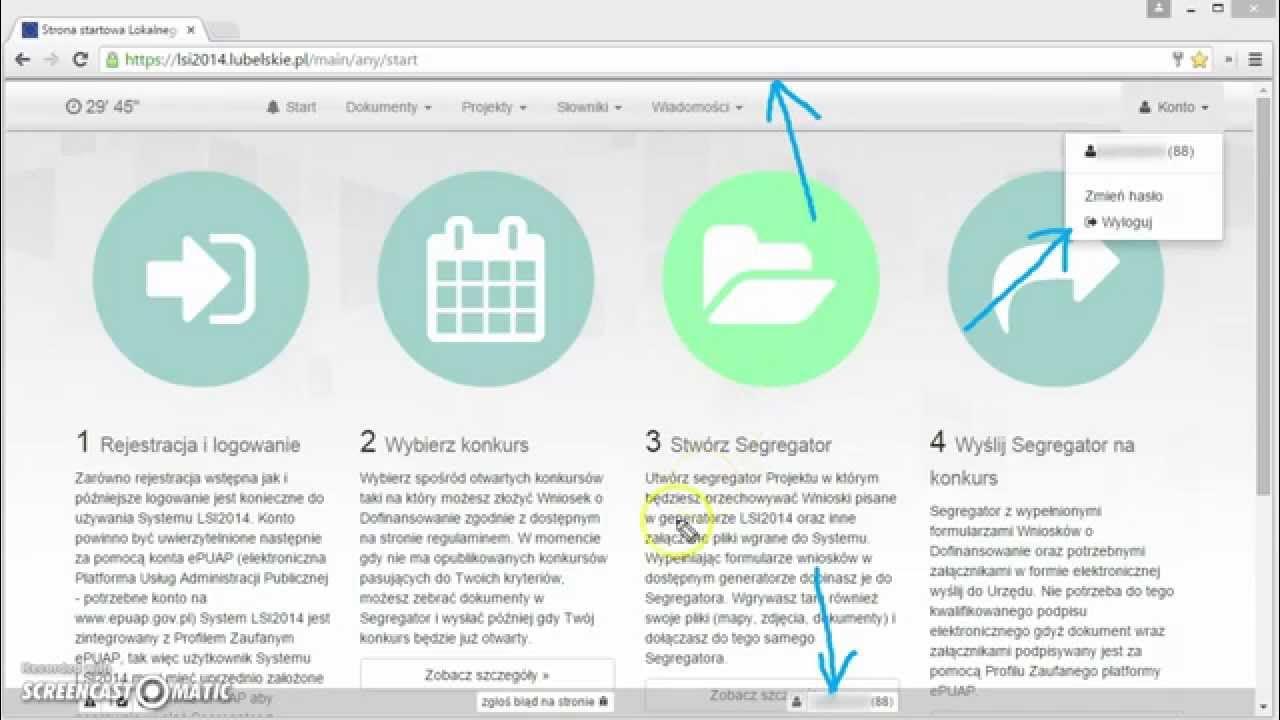 4 Logowanie do LSI2014, poznanie interfejsu, zgłaszanie błędu