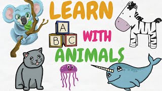 Alphabet Animals - learn animal names and the alphabet | ABC Flashcards | Preschool Learning Videos