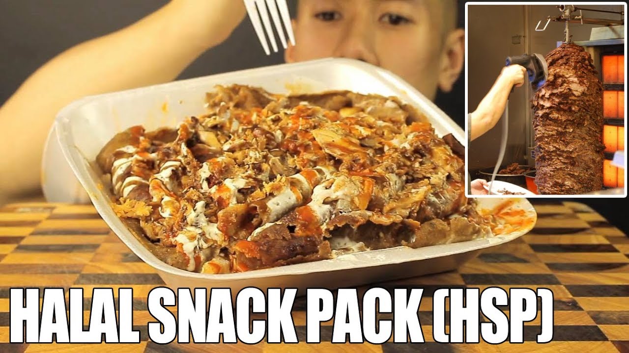  MUKBANG HALAL SNACK PACK HSP DONER KEBAB MEAT CHEESE AND CHIPS YouTube