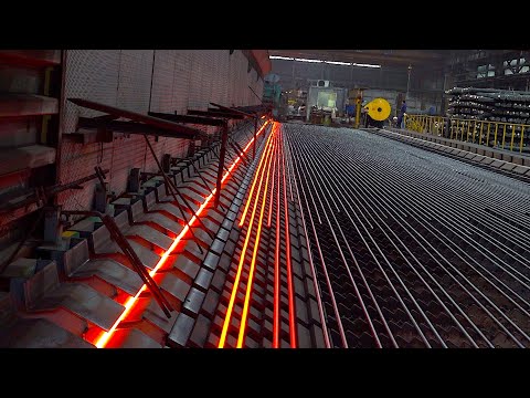 İnanılmaz Ölçek! inşaat demiri seri üretim süreci. Kore Çelik Fabrikası