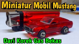 Cara Membuat Miniatur Mobil Mustang Classic  dari Korek Gas Bekas