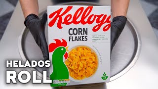 Helado de Cereales Kellogs Korn Flakes | Helados Roll | Helado en Rollo | Ice Cream Rolls
