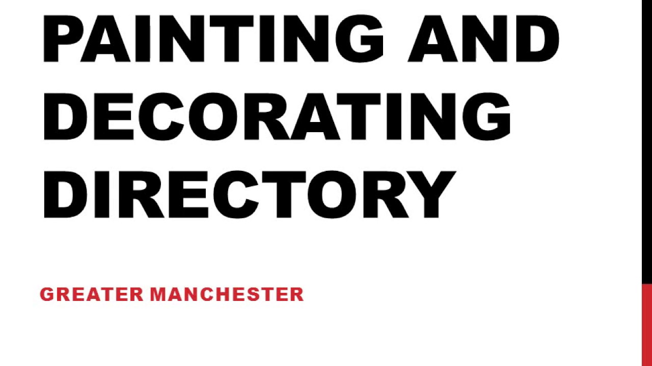 Painting and Decorating Directory Greater Manchester YouTube