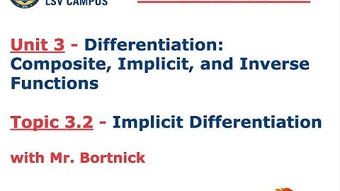 AP Calculus AB - 3.2 Implicit Differentiation