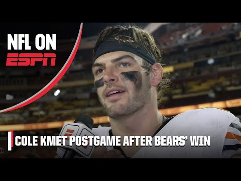 Were learning HOW TO WIN 🔥 - Cole Kmet after the Bears first win in nearly a YEAR 