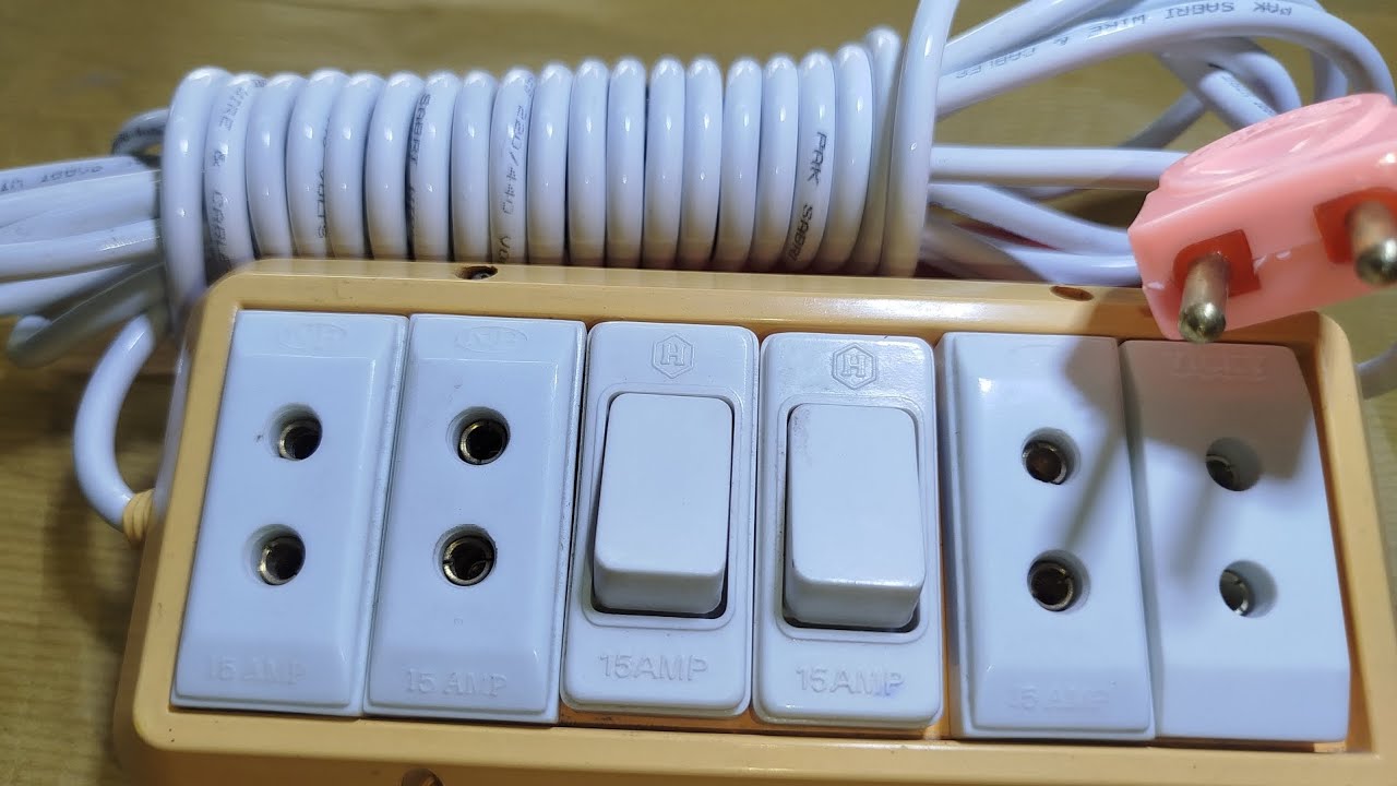 Electric board 4 socket two on off switch full connection - YouTube