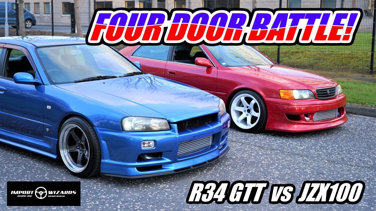 JDM Four Door Battle! - Skyline R34 GTT vs Chaser JZX100 Tourer V