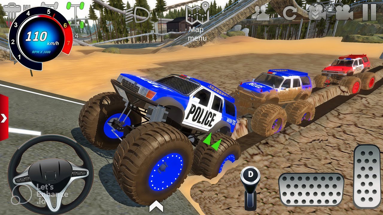 Juegos De Carros Police Monster Truck Impossible Driver Car Extreme Racing For Android Mud Gameplay