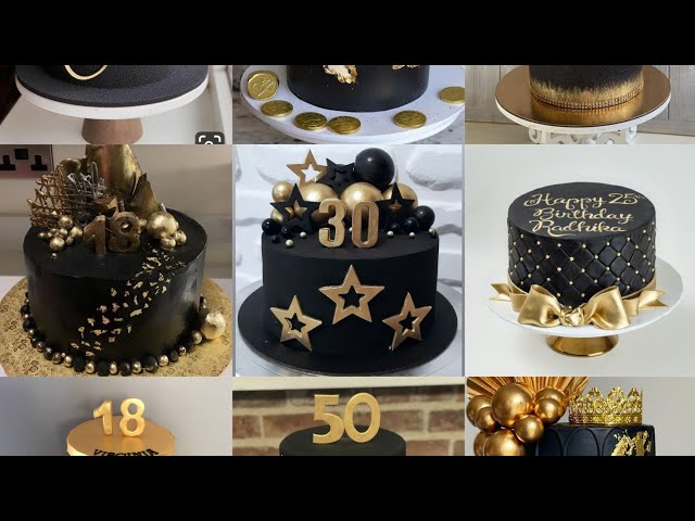 Black And Gold Birthday Cakes/Ideas/Black And Gold Cake Design 2022 -  Youtube