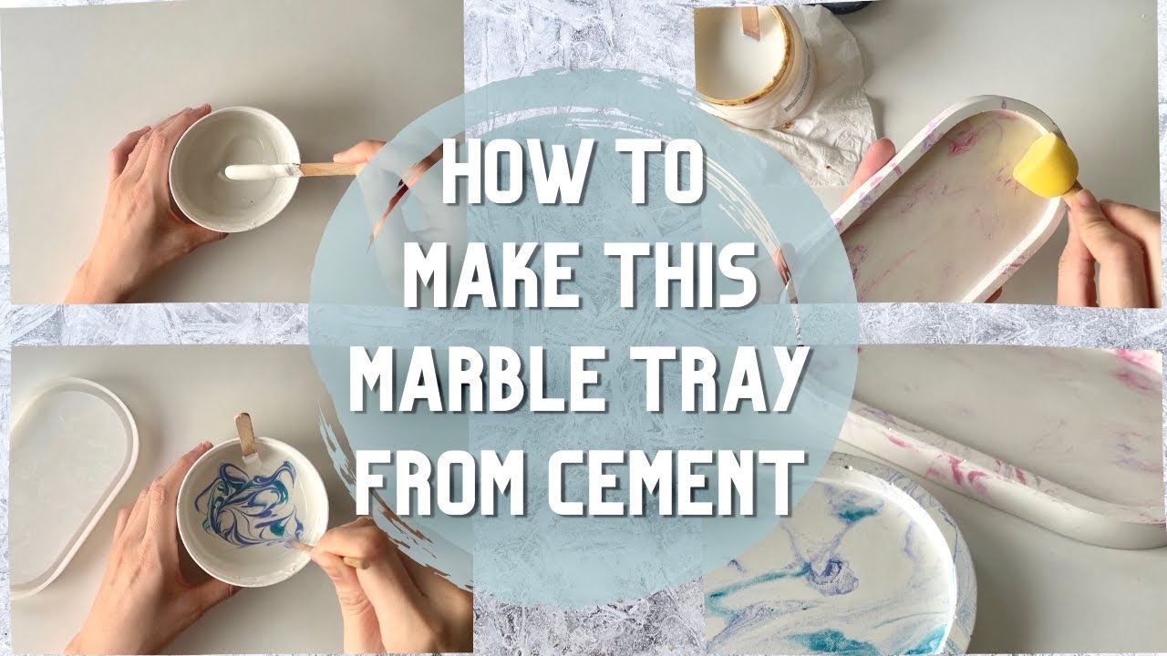 How i make this beautiful marble trinket tray by white cement and Sealant | Replacement of Jesmonite