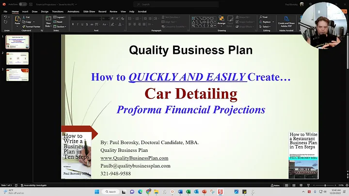 Car Detailing Pro Forma Financial Projections – Quickly and Easily!!  By Paul Borosky, MBA.