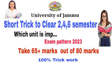 Exam Pattern Ug 1,4,6 sem| Short Trick to gain 65+ marks in Ug Semester| Important Units| New Update