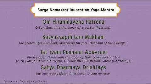 Surya Namaskar Invocation Yoga Mantra