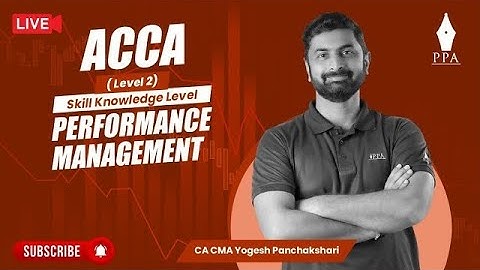 ACCA Skill  Level : Performance Management: Ch 5:CVP Analysis: S3: CA Yogesh Panchakshari