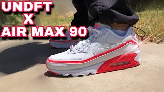undefeated x air max 90 white solar red