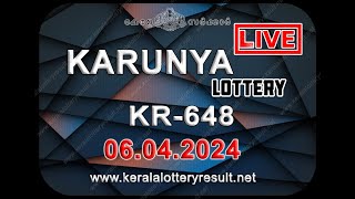 Kerala Lottery Result; 06.04.2024 Karunya Lottery Results Today "KR-648"